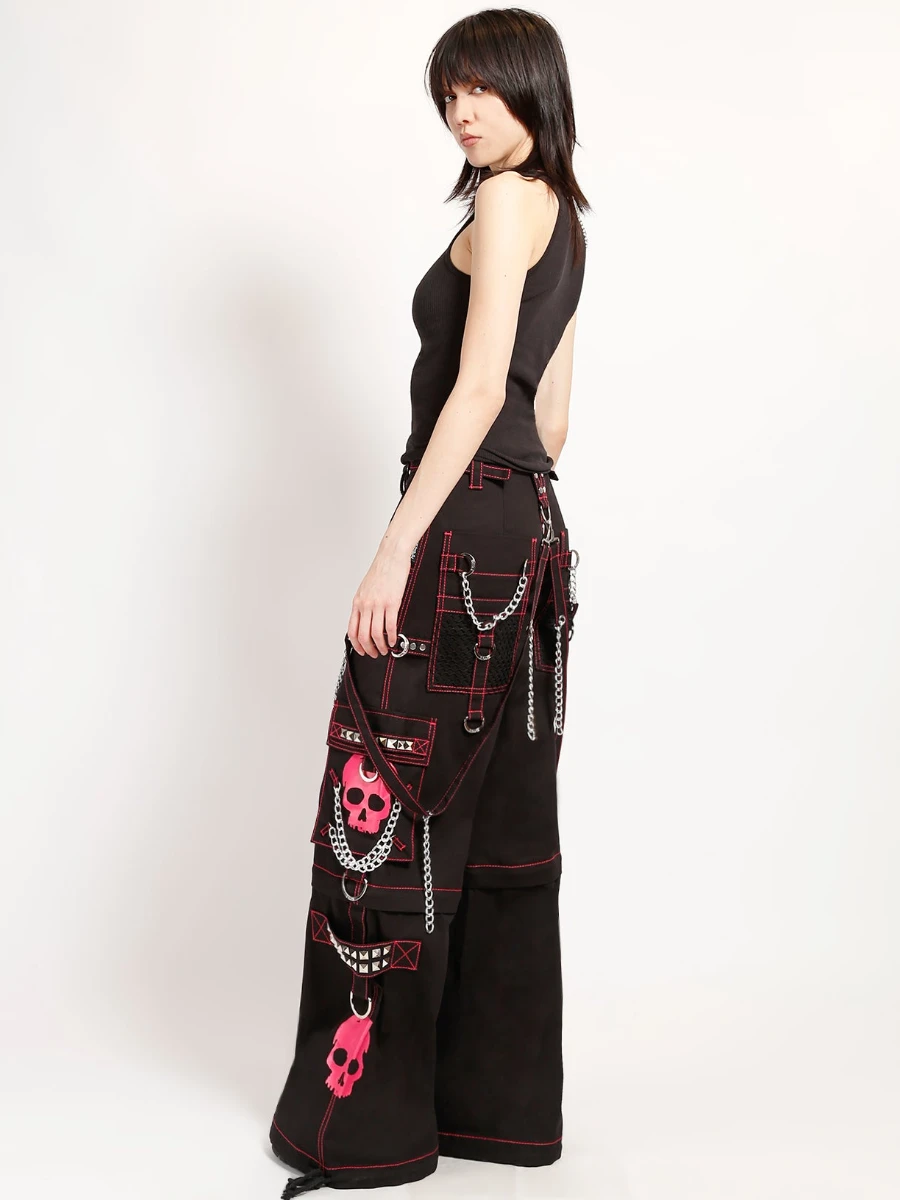 Pantalones trippnyc calavera negro y rosa