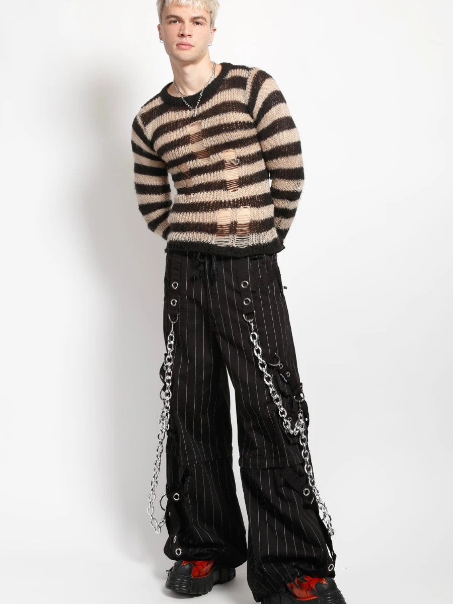 Pantalones Emo cadenas rayas