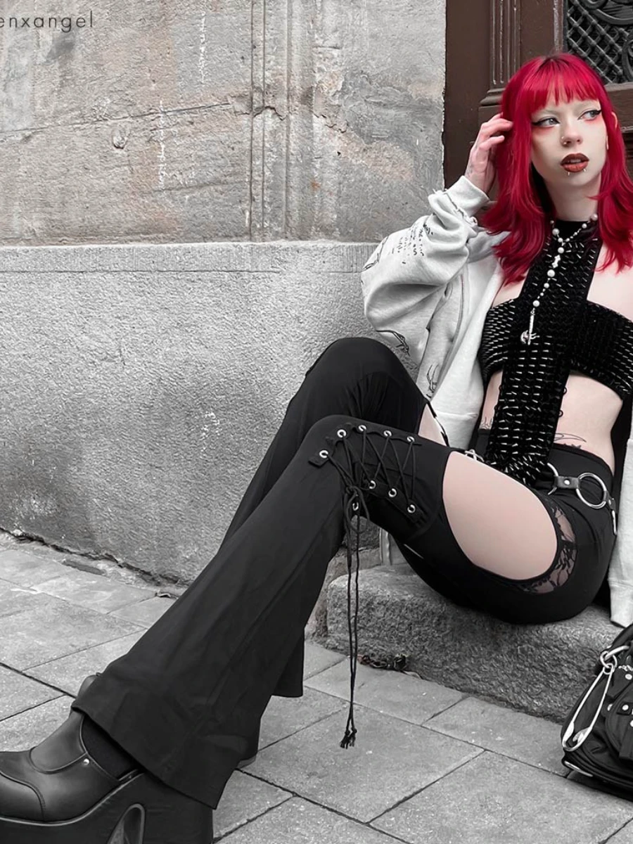 Pantalones/leggins cuerdas y encaje