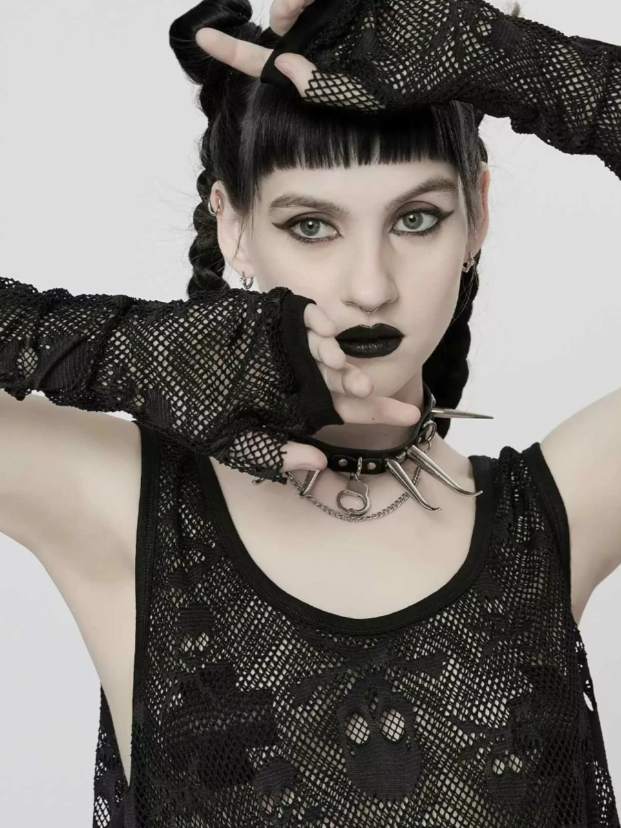 Top calaveras con guantes incluidos